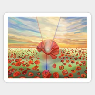 Poppy Fields Remembrance Memorial Sticker